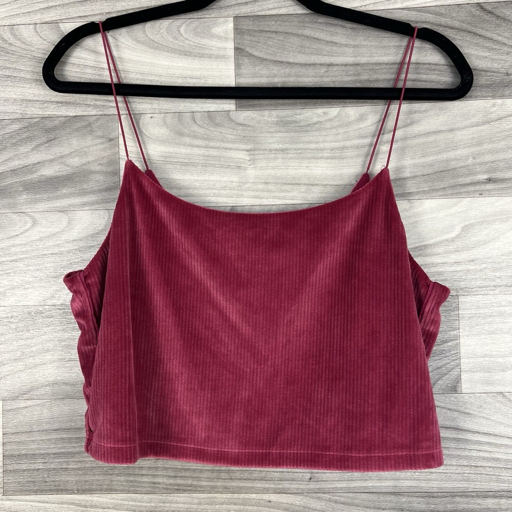 Victoria's Secret‎ Shirt Womens Large Pink On Point Active Velvet Crop Tank Top